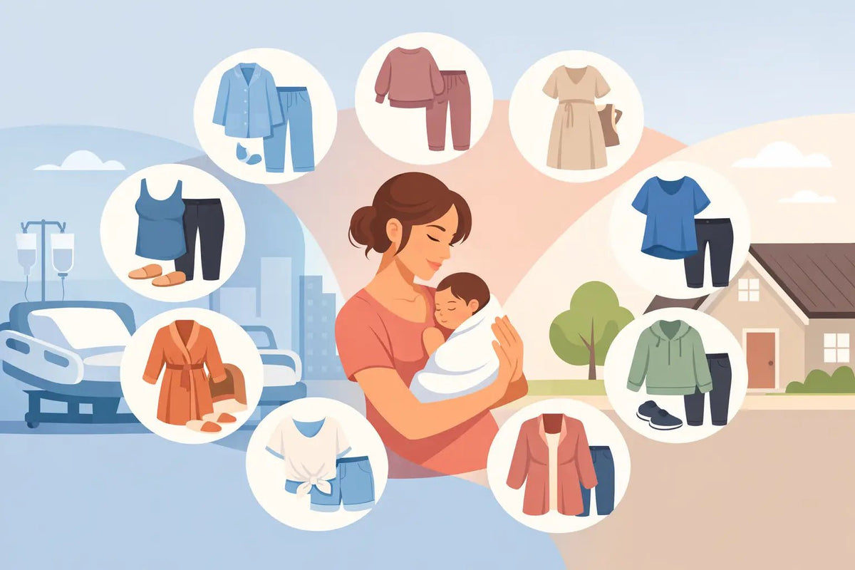9 Hospital to Home Outfit Examples for Moms - Aimee Nursing Gowns