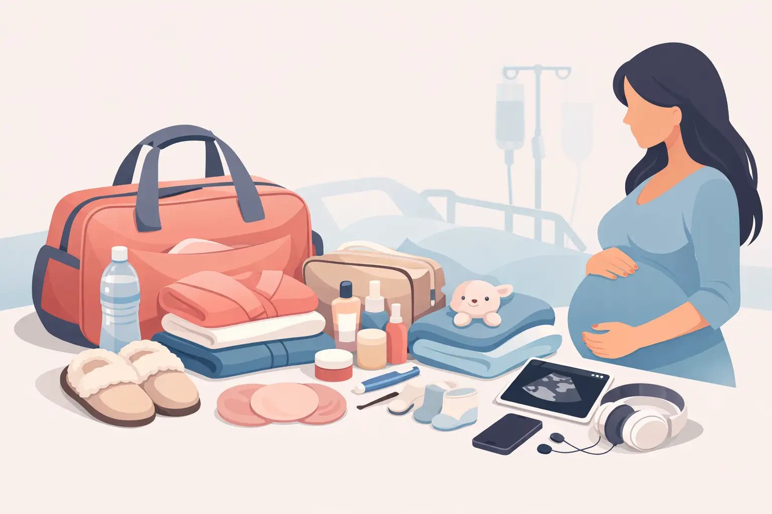 Hospital Bag Essentials for Mom Checklist - Aimee Nursing Gowns