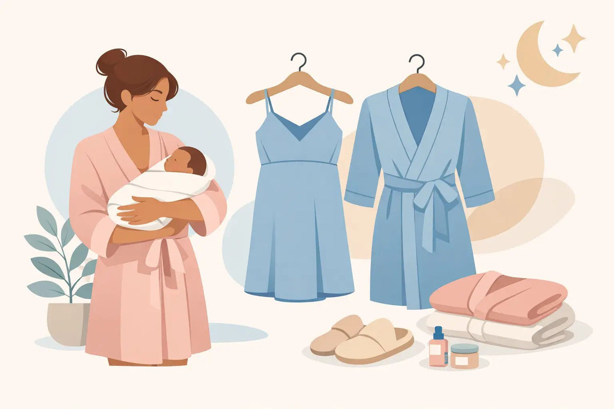 How to Choose a Postpartum Robe and Gown Set - Aimee Nursing Gowns
