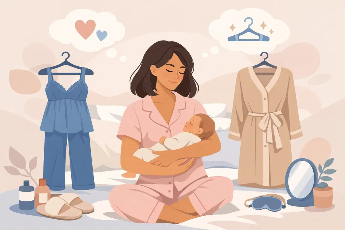 How to Choose Flattering Postpartum Pajamas - Aimee Nursing Gowns