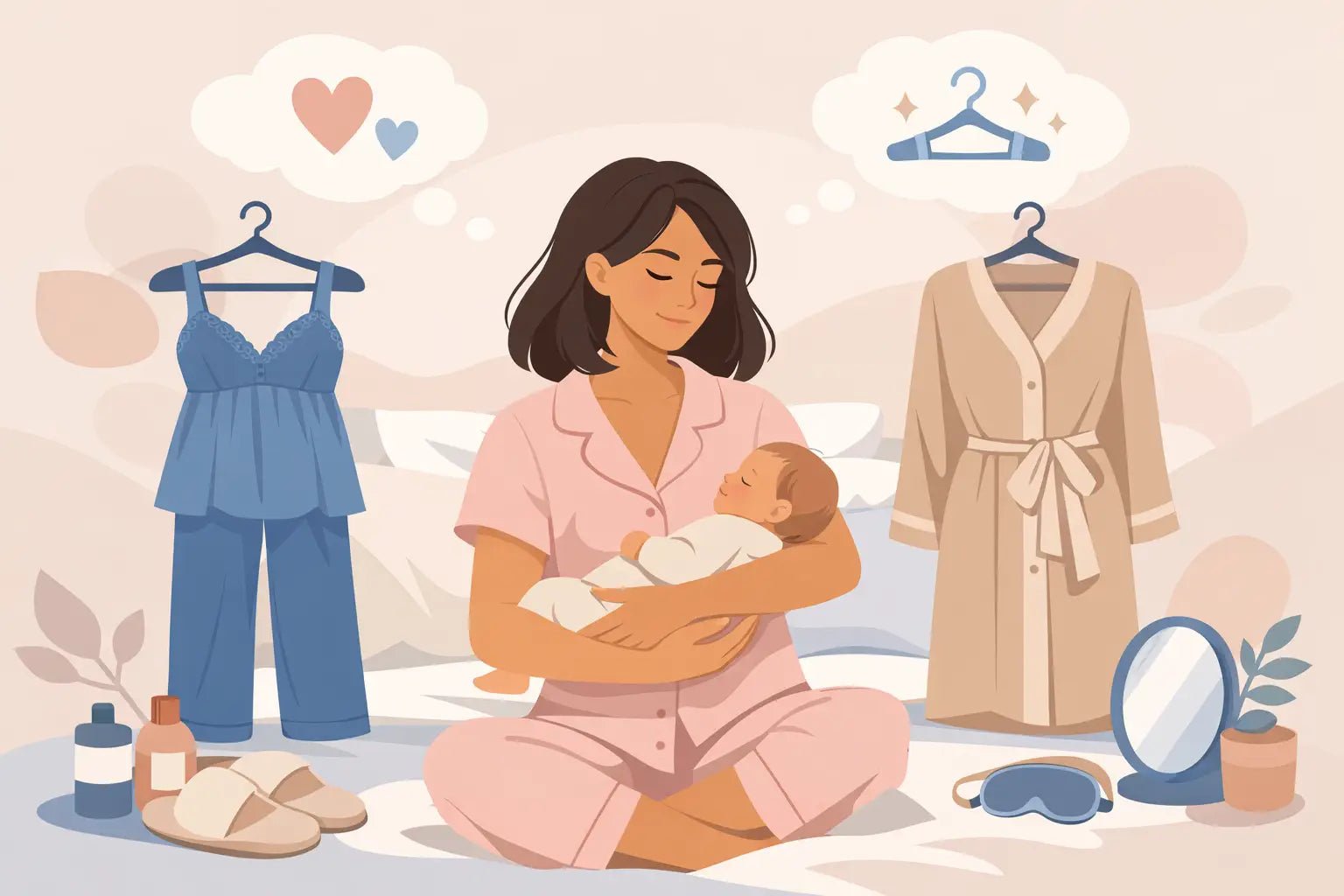 How to Choose Flattering Postpartum Pajamas - Aimee Nursing Gowns