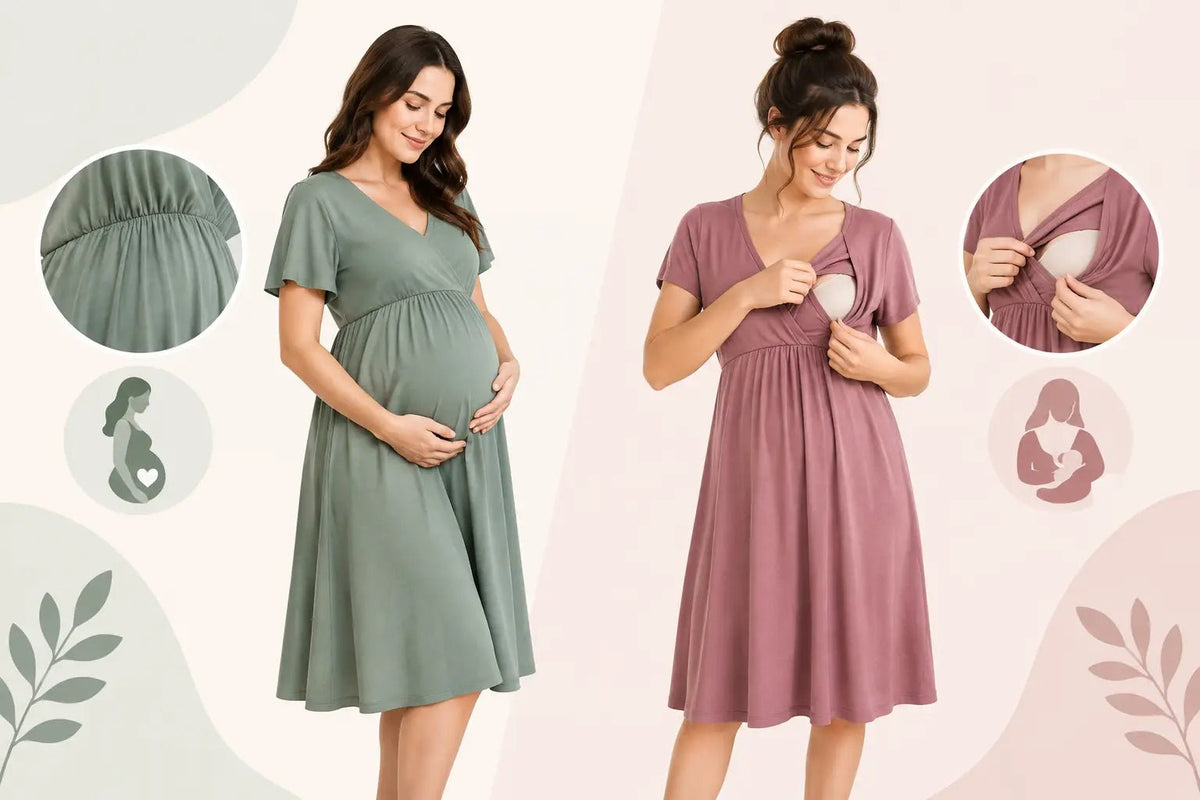 Maternity Dress Versus Nursing Dress Explained - Aimee Nursing Gowns