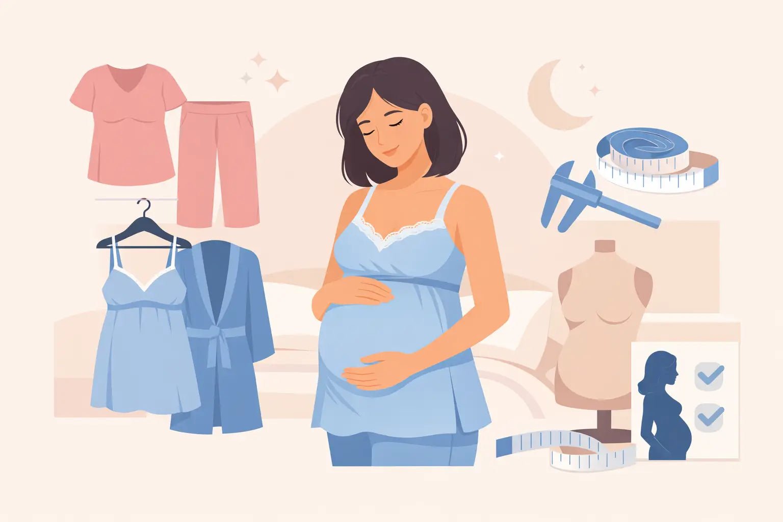 Maternity Sleepwear Size Guide for Moms - Aimee Nursing Gowns