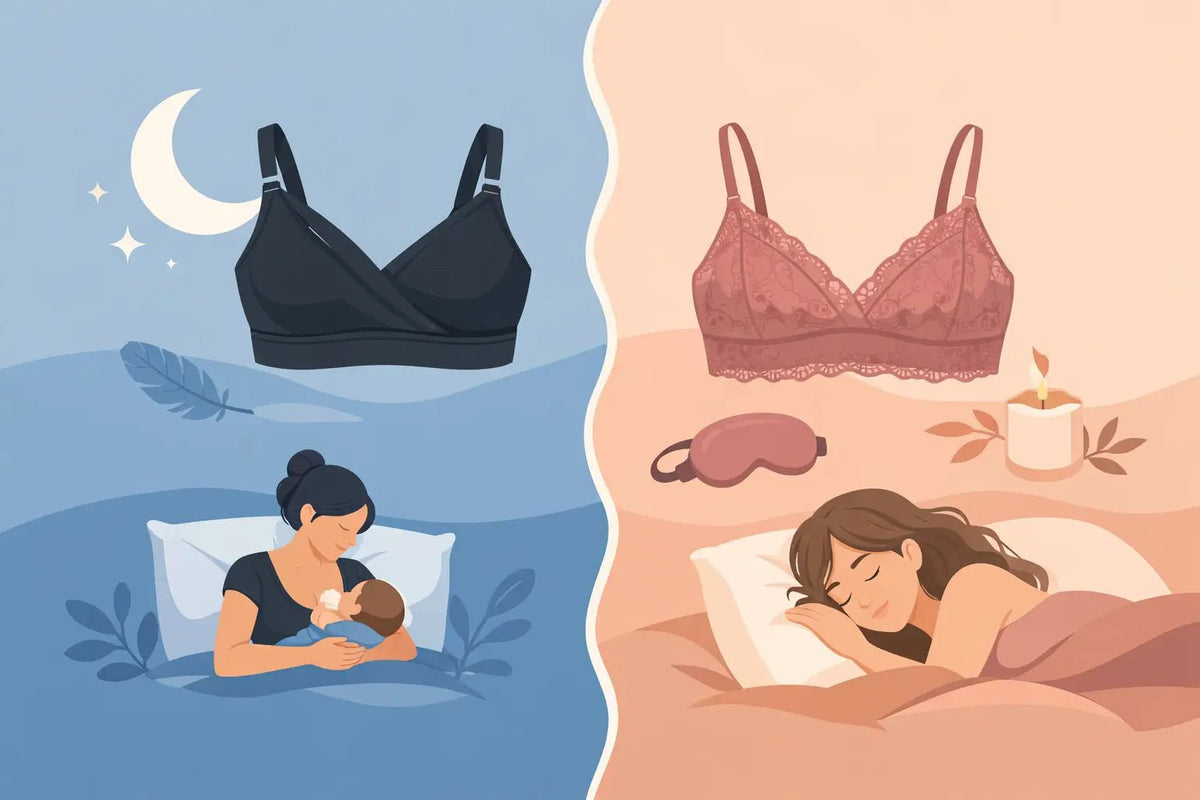 Nursing Sleep Bra vs Bralette for Better Rest - Aimee Nursing Gowns