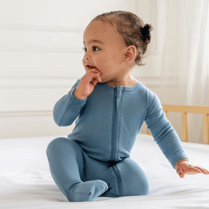 Baby Dreamland Baby bamboo pajamas with DreamCuffs® featuring soft fabric and adjustable cuffs for comfortable sleep.