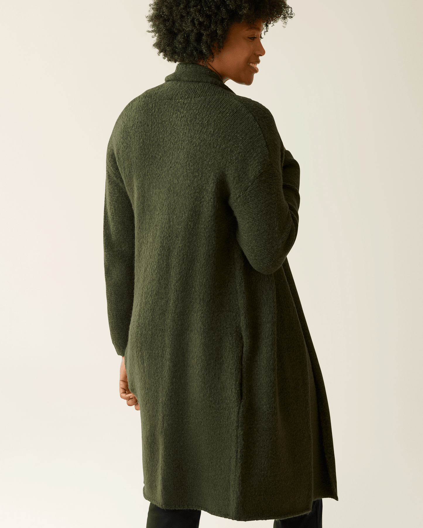 Kindred Bravely Chloe Cardigan Sweater in Thyme, cozy knit top with long sleeves and open front for comfortable casual wear.