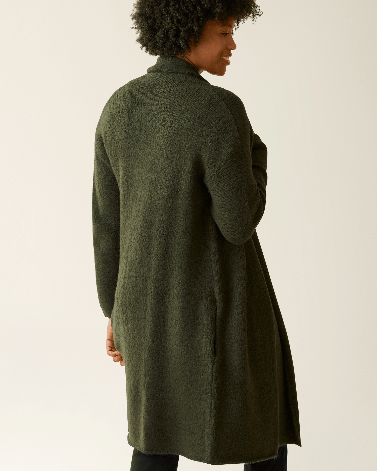 Kindred Bravely Chloe Cardigan Sweater in Thyme, cozy knit top with long sleeves and open front for comfortable casual wear.