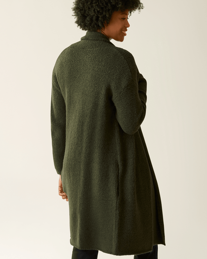 Kindred Bravely Chloe Cardigan Sweater in Thyme, cozy knit top with long sleeves and open front for comfortable casual wear.