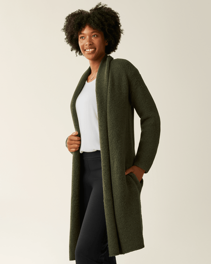 Kindred Bravely Chloe Cardigan Sweater in thyme, a cozy long-sleeve tops with button details, relaxed fit, and soft knit fabric.