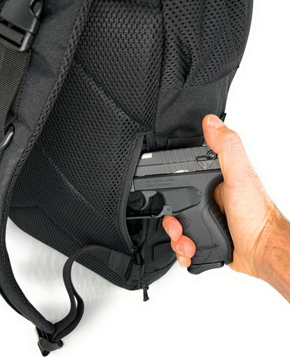 HighSpeedDaddy compact diaper bag backpack with multiple pockets and adjustable straps, designed for easy baby care on the go.