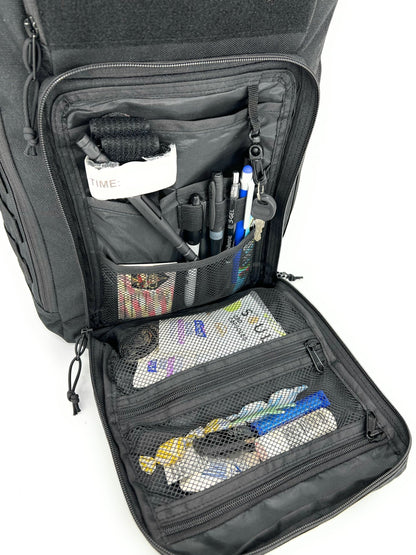 HighSpeedDaddy compact diaper bag backpack with multiple compartments and adjustable straps, designed for convenient baby care on the go.