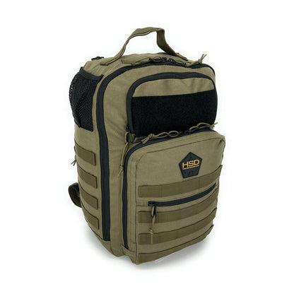 HighSpeedDaddy compact diaper bag backpack with multiple pockets and adjustable straps, designed for parents on the go.