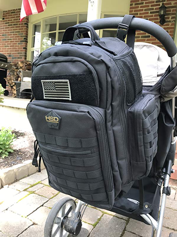 HighSpeedDaddy diaper bag backpack with multiple compartments, adjustable straps, and baby essentials storage.