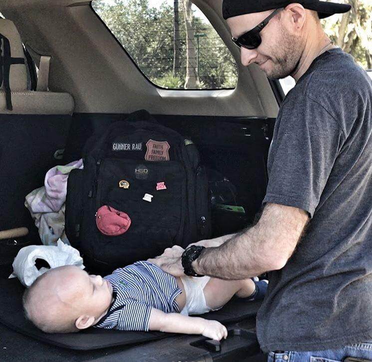 HSD HighSpeedDaddy diaper changing mat with soft surface and waterproof design for convenient baby care.