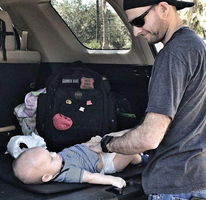 HSD HighSpeedDaddy diaper changing mat with soft surface and waterproof design for convenient baby care.