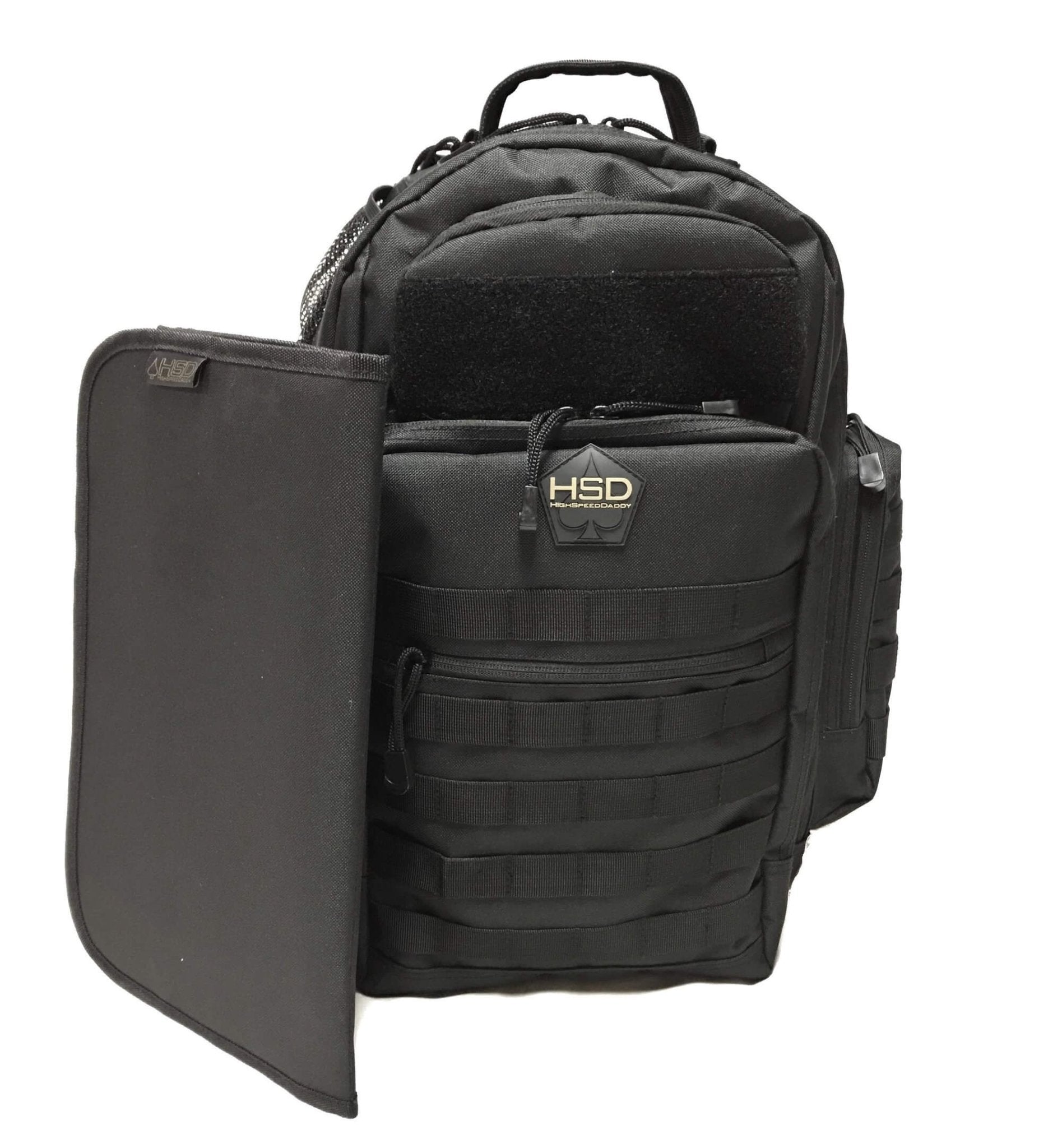 HSD HighSpeedDaddy diaper changing mat with soft padded surface and adjustable straps for secure baby changing.