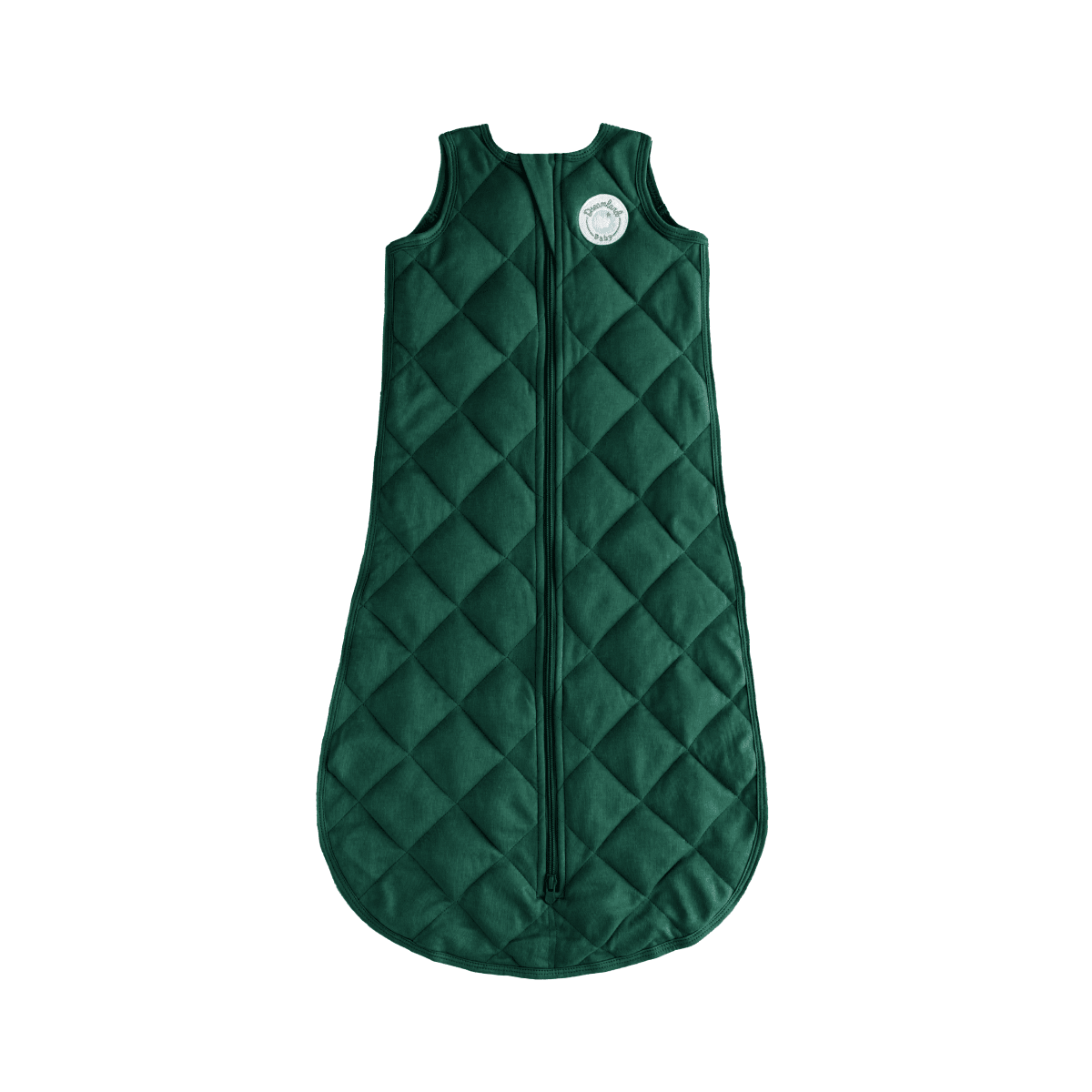 Dreamland Baby weighted sleep sack lying flat, soft fabric with adjustable straps for safe, cozy sleep for infants.