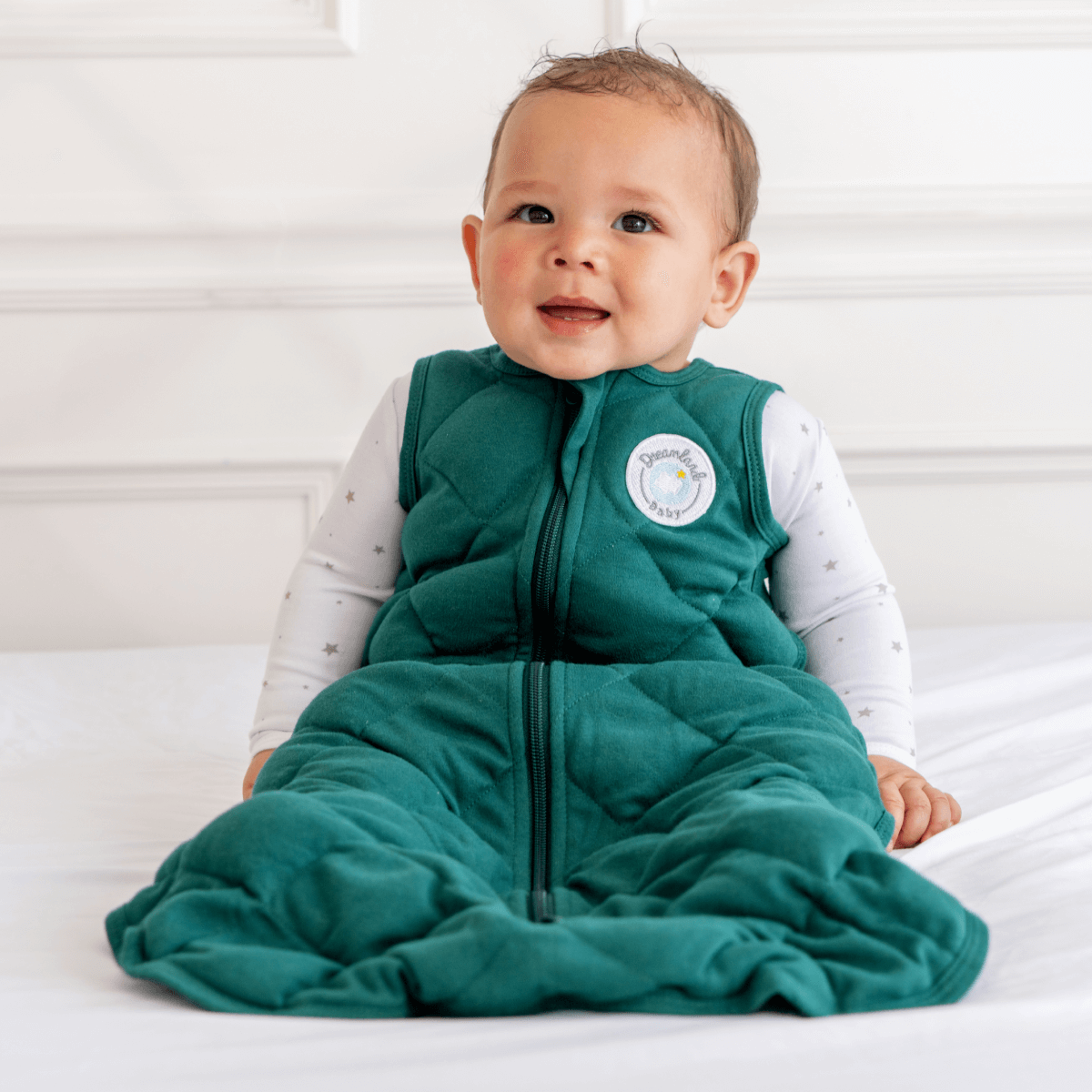 Dreamland Baby Dream Weighted Sleep Sack, soft fabric and cozy design for safe, restful sleep for babies.
