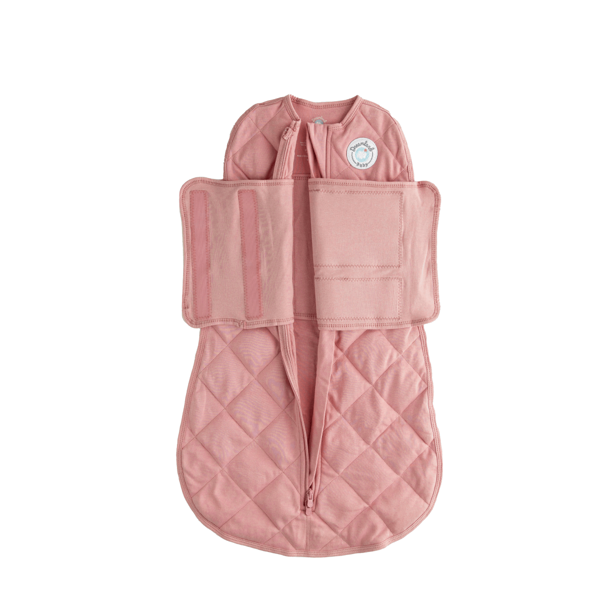 Dreamland Baby Dream Weighted Sleep Swaddle, soft fabric with adjustable fasteners, designed for secure, comfortable sleep for infants.