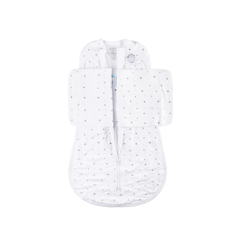 Dreamland Baby Bamboo Classic Swaddle in lavender haze for 0-6 months, made from soft, breathable bamboo fabric.