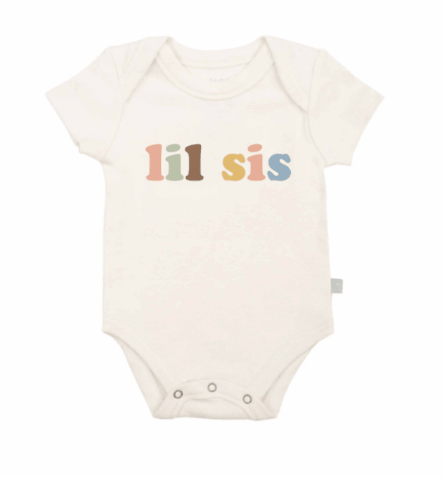 Finn + Emma graphic bodysuit featuring Lil Sis Desert Bloom design with colorful, playful desert-inspired print for kids.