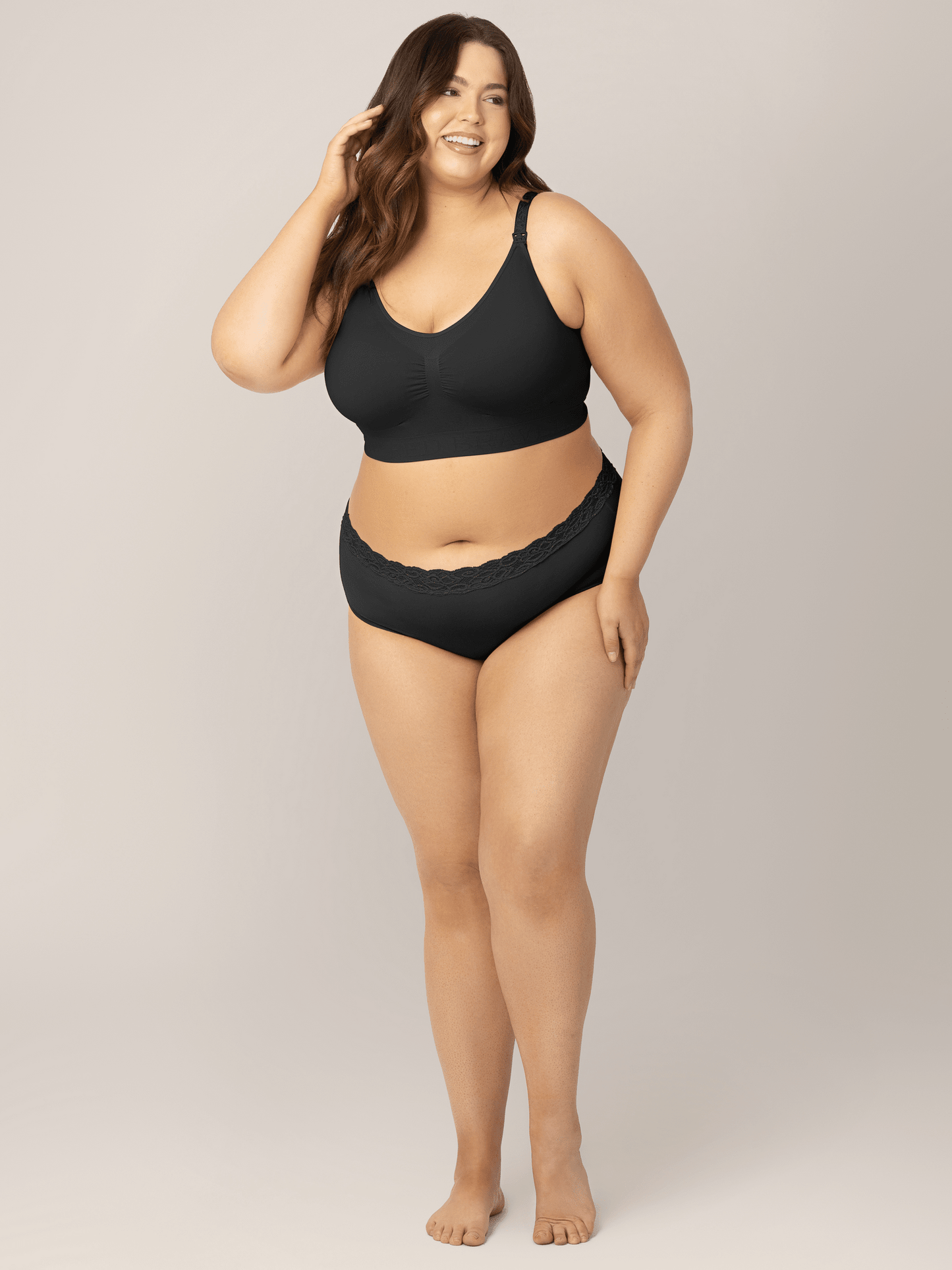 Set of high-waisted postpartum underwear in assorted neutral colors by Kindred Bravely, designed for comfort and support.