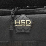 Black HSD Changing Mat by HighSpeedDaddy, padded surface for comfortable diaper changes for babies.