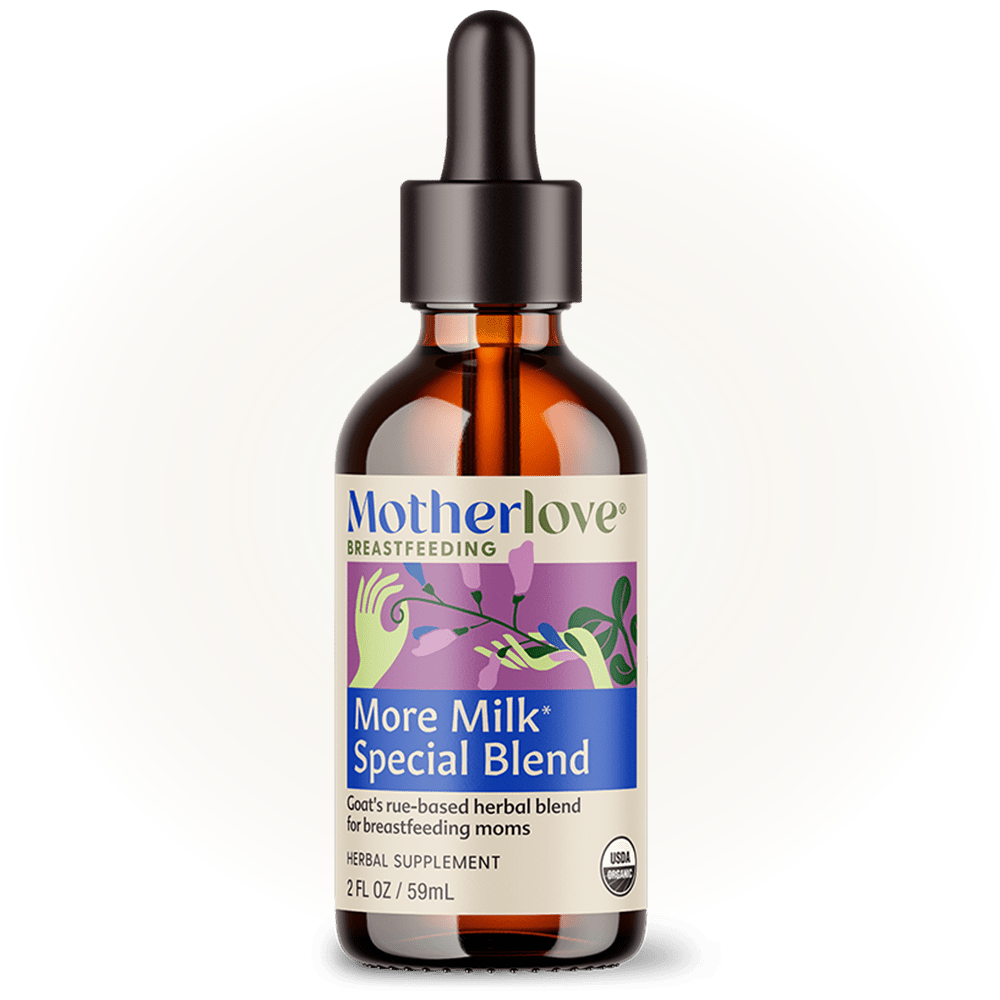 Motherlove More Milk Special Blend tincture bottle for breastfeeding, herbal supplement to support milk production