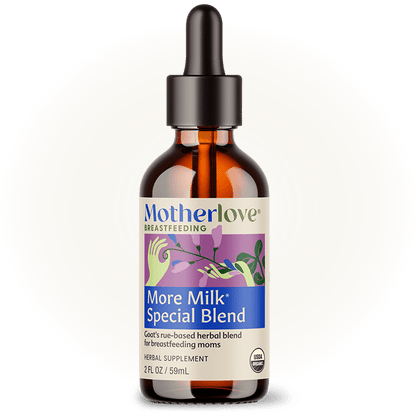 Motherlove More Milk Special Blend tincture bottle for breastfeeding, herbal supplement to support milk production