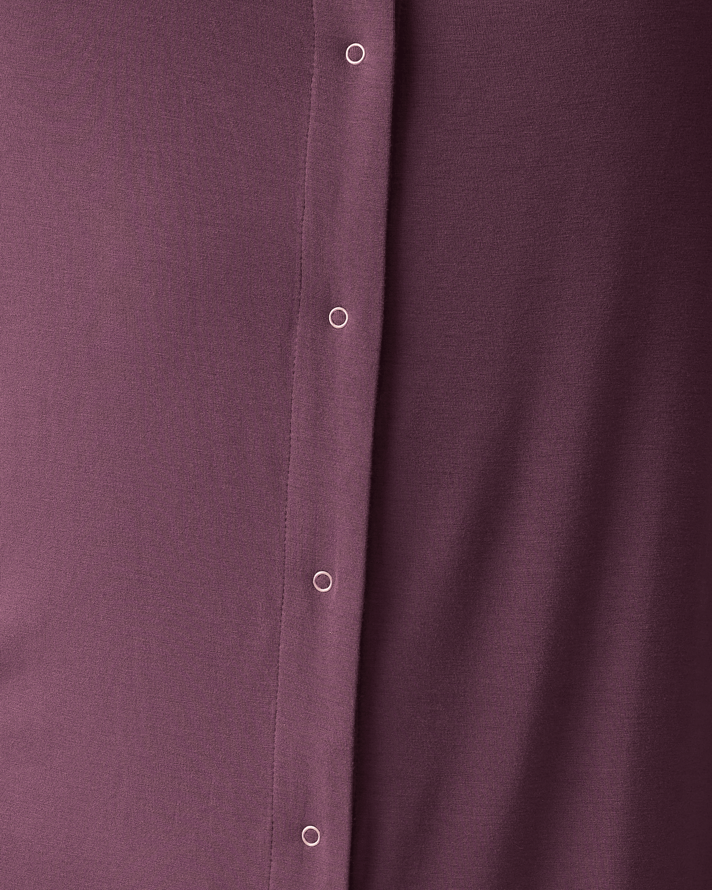 Burgundy plum labor and delivery gown with ruffle straps from Kindred Bravely, made of soft, comfortable fabric for maternity use.