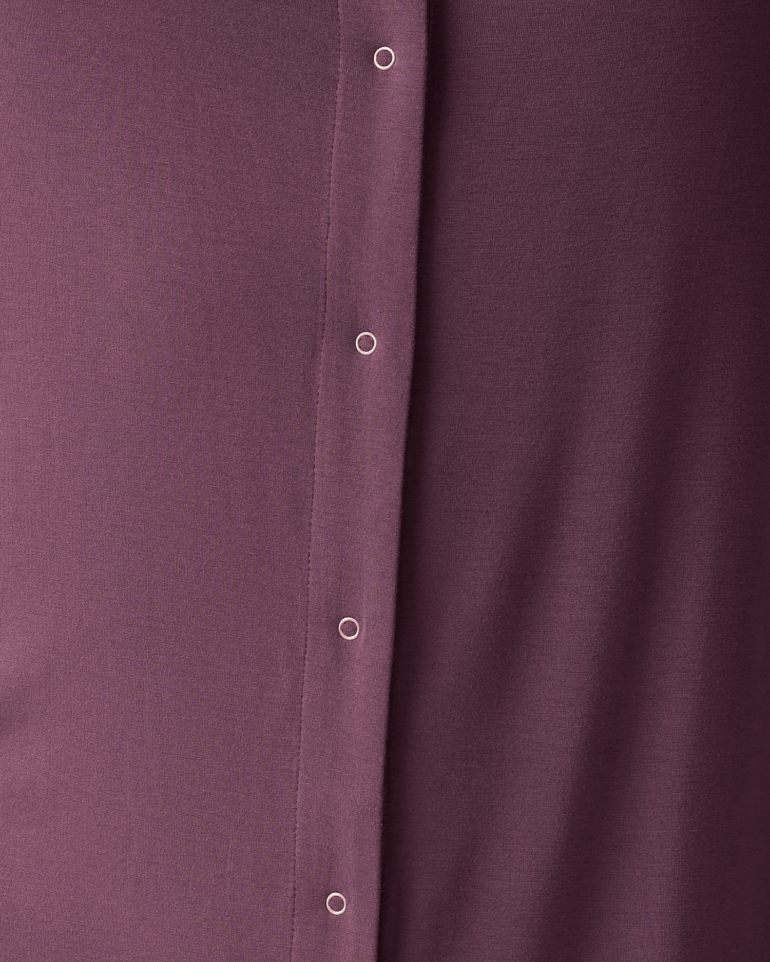 Burgundy plum labor and delivery gown with ruffle straps from Kindred Bravely, made of soft, comfortable fabric for maternity use.