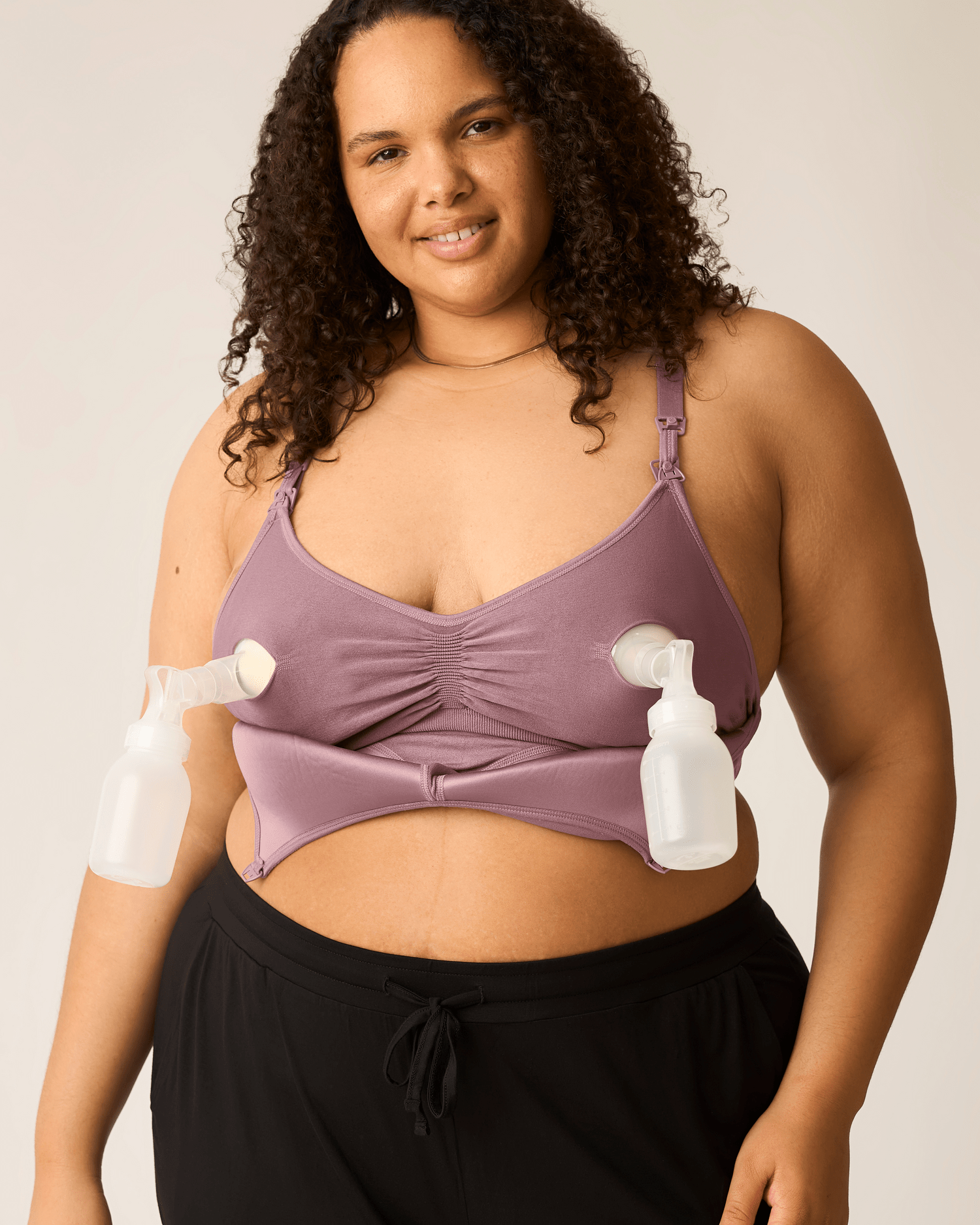 Kindred Bravely Signature Sublime contour hands-free nursing and pumping bra in Twilight, soft and supportive for breastfeeding moms.