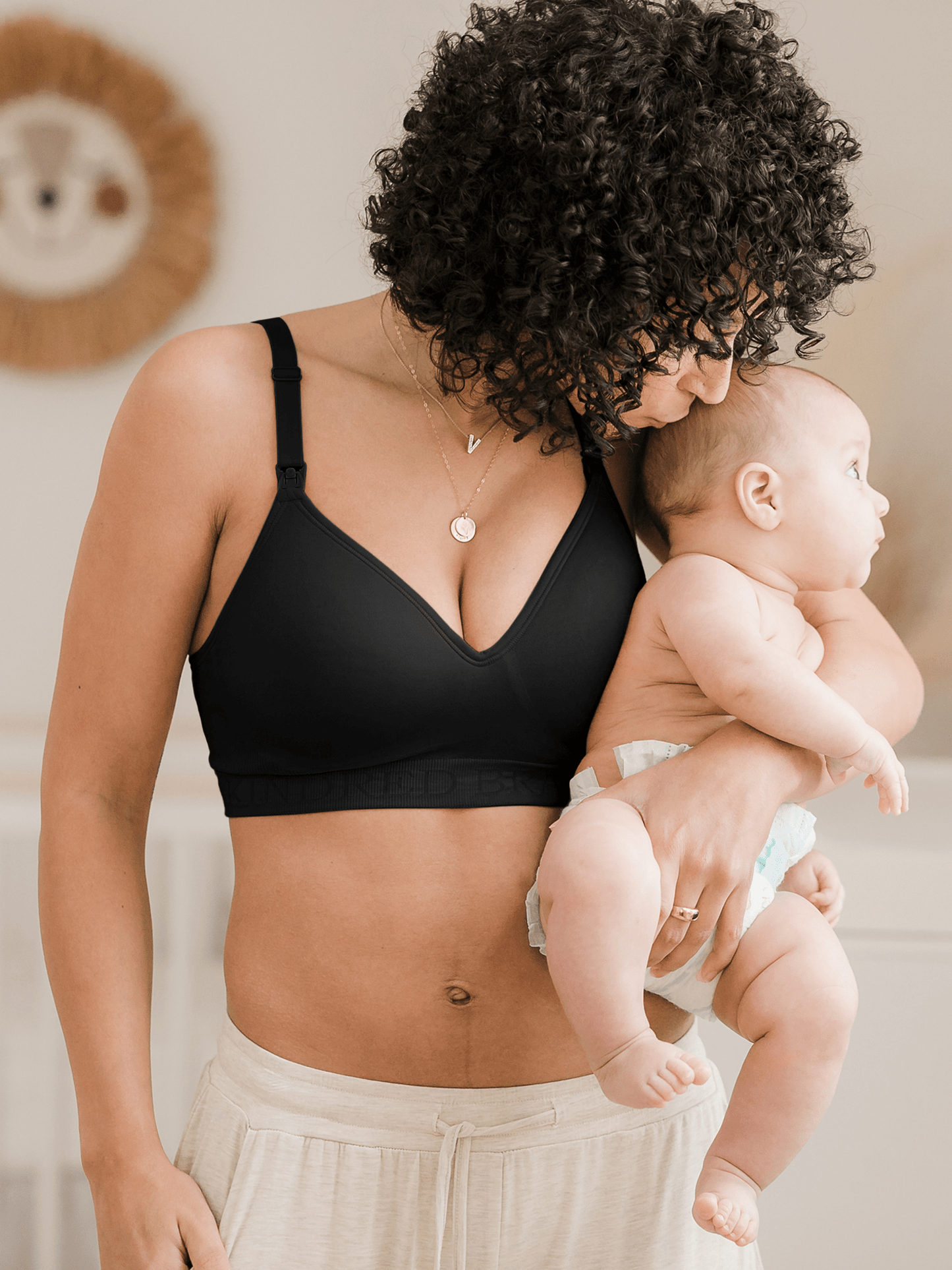 Black Signature Sublime® Contour Maternity and Nursing Bra by Kindred Bravely, showing supportive cups and adjustable straps.