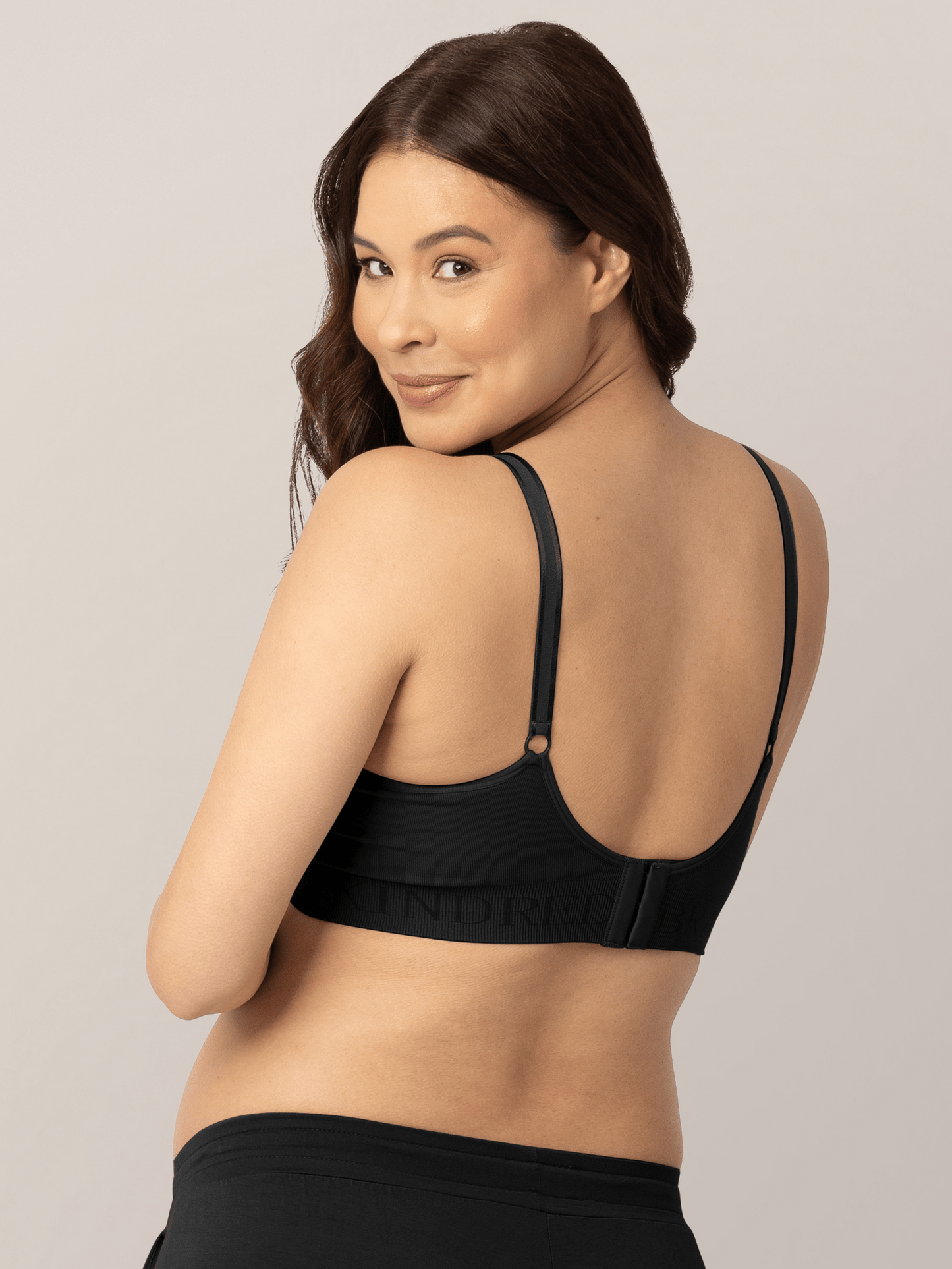 Black Simply Sublime® nursing bra by Kindred Bravely showing soft fabric, supportive design, and adjustable straps.