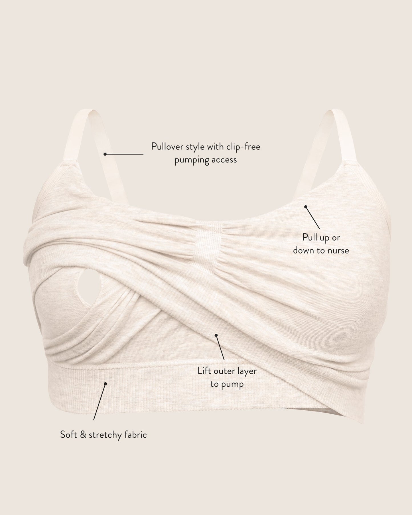 Black Sublime® Bamboo Hands-Free Pumping Lounge and Sleep Bra by Kindred Bravely, soft and comfortable for nursing and sleeping.