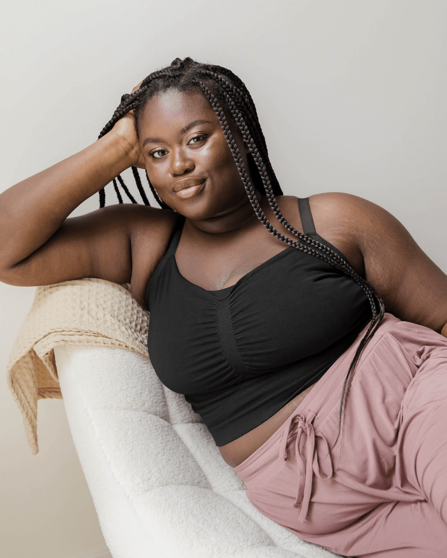 Black Sublime® Bamboo Hands-Free Pumping Lounge and Sleep Bra by Kindred Bravely, soft, comfortable maternity and nursing bra.