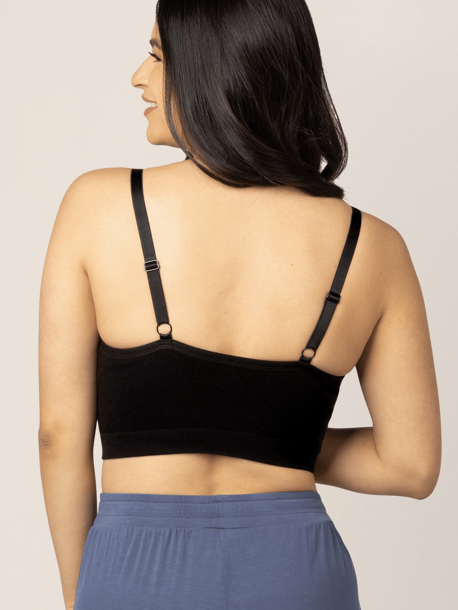 Black Sublime® Bamboo Hands-Free Pumping Lounge and Sleep Bra by Kindred Bravely, soft and comfortable for nursing and sleep.