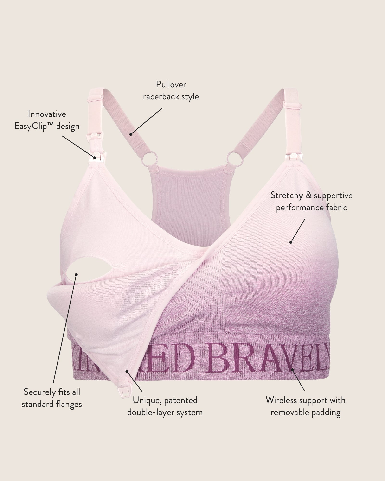 Black Sublime® Hands-Free Pumping and Nursing Sports Bra by Kindred Bravely, designed for comfortable breastfeeding and pumping.