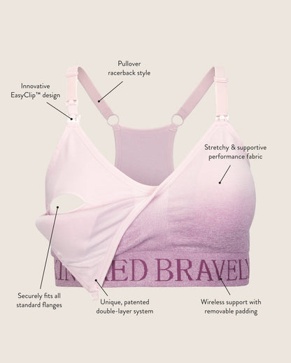 Black Sublime® Hands-Free Pumping and Nursing Sports Bra by Kindred Bravely, designed for comfortable breastfeeding and pumping.