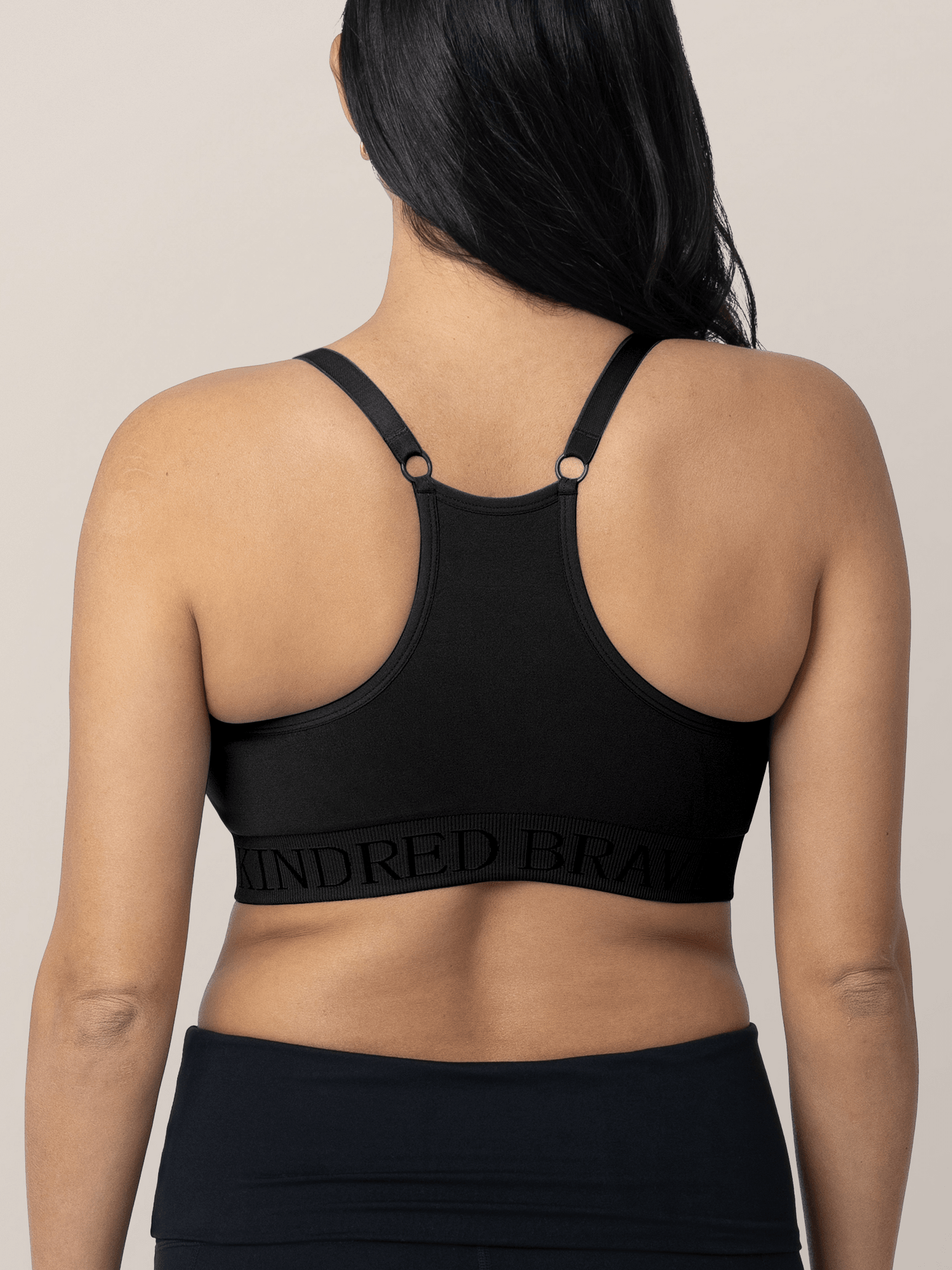 Black Sublime® hands-free pumping and nursing sports bra by Kindred Bravely, designed for comfortable breastfeeding and active wear.