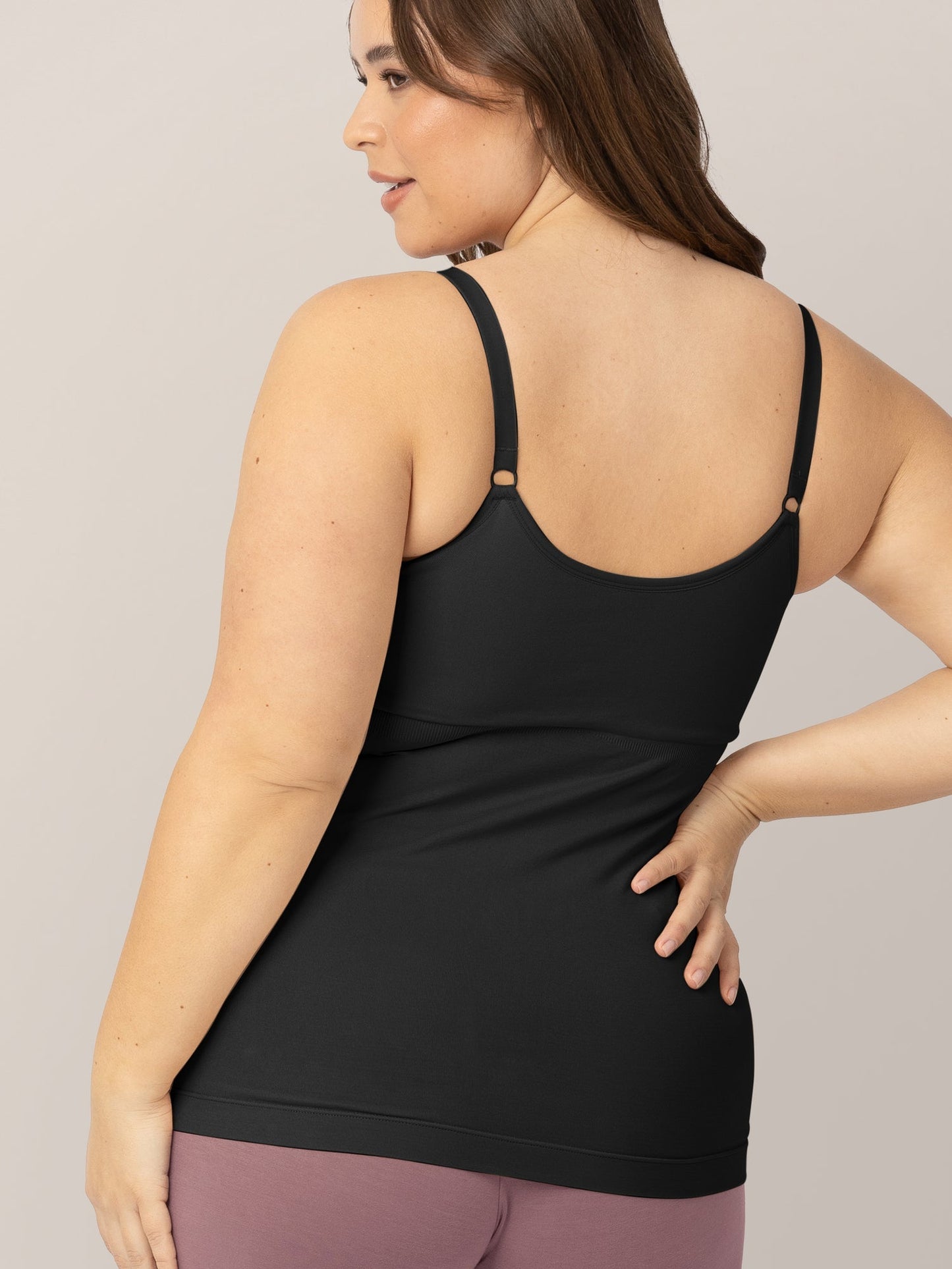 Black Sublime® Hands-Free Pumping and Nursing Tank by Kindred Bravely, designed for comfortable breastfeeding and pumping support.