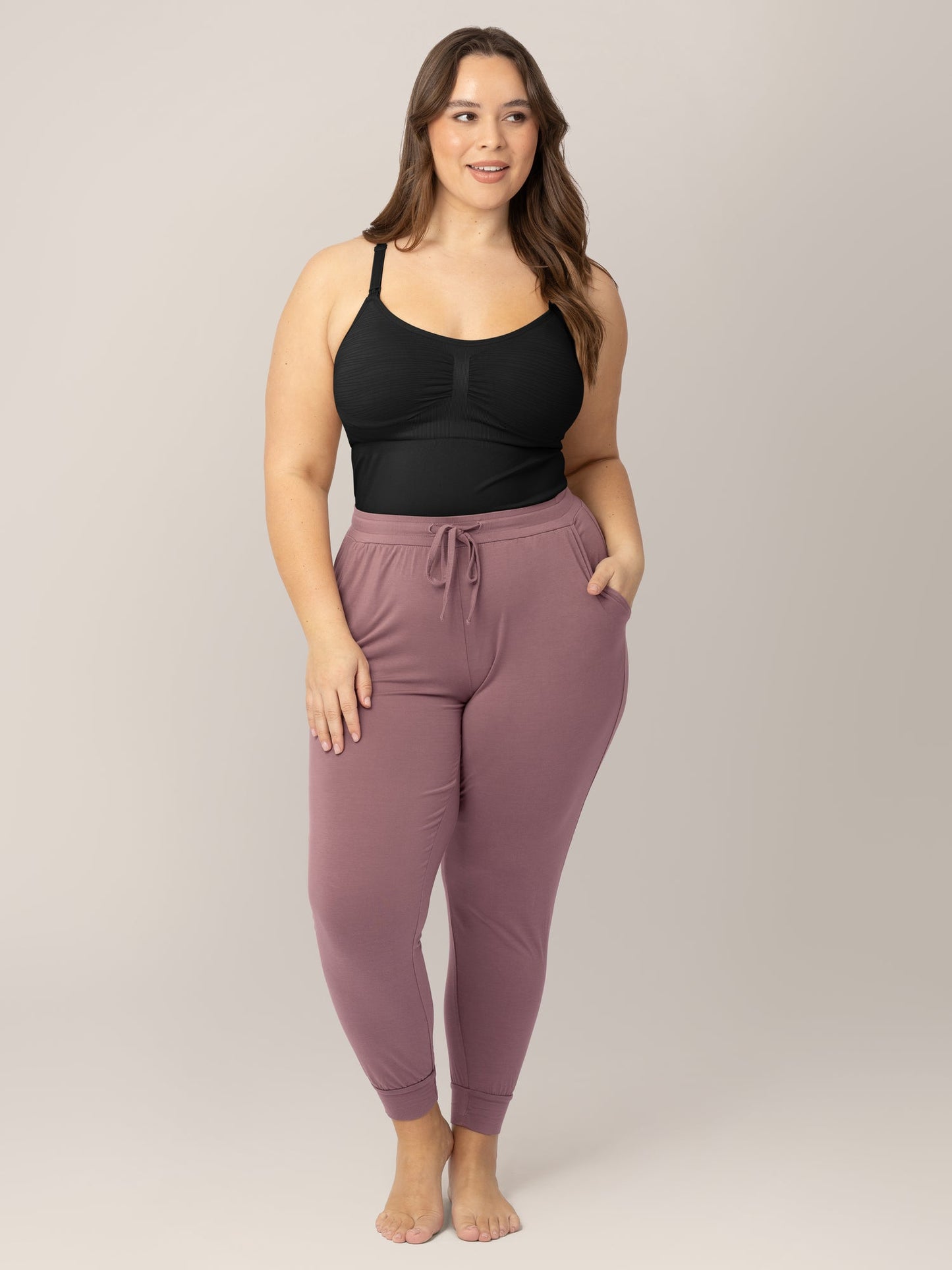 Black Sublime® Hands-Free Pumping and Nursing Tank by Kindred Bravely, designed for comfortable breastfeeding and pumping.