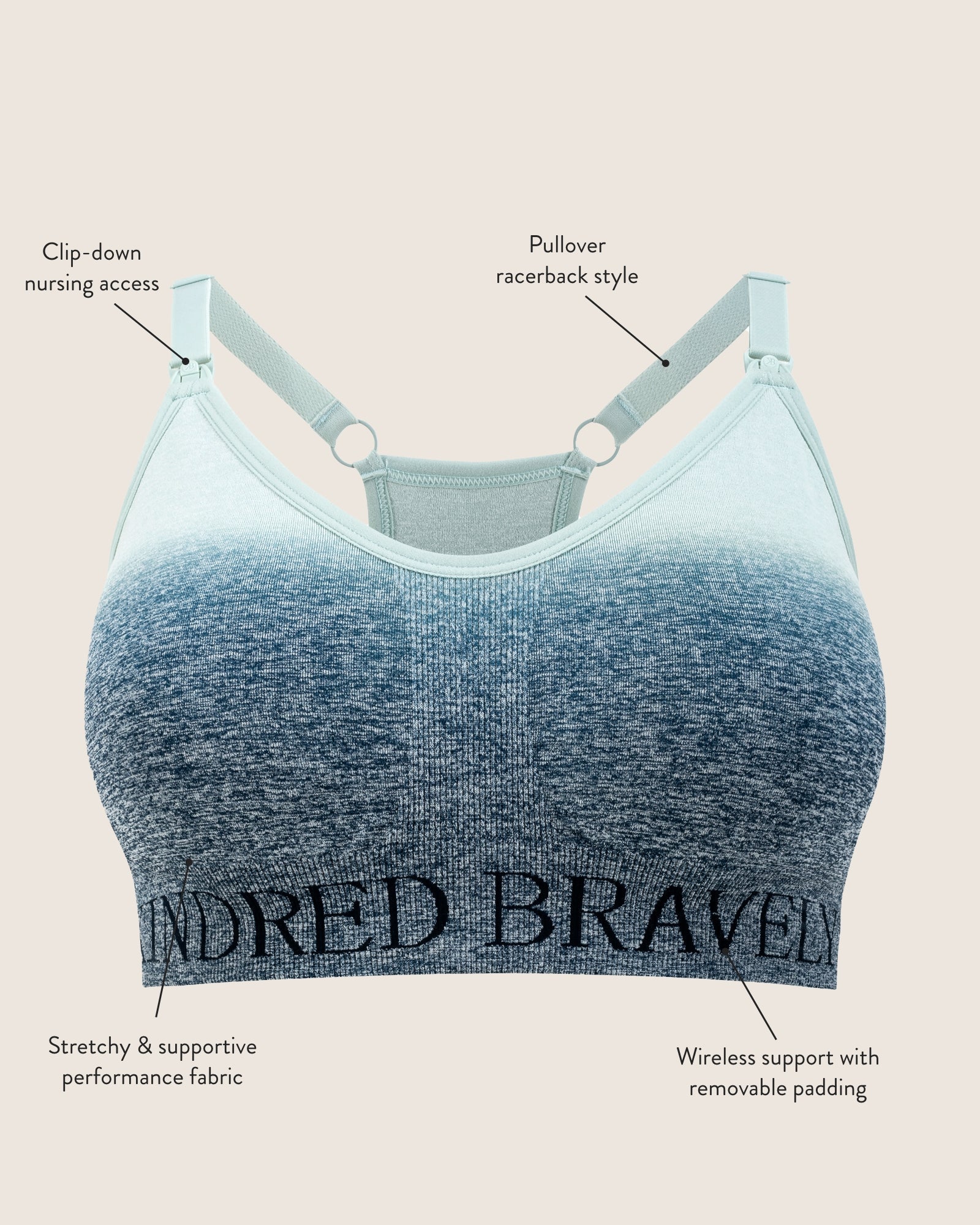 Black Sublime® Nursing Sports Bra by Kindred Bravely, showcasing supportive design and comfortable fit for active moms.