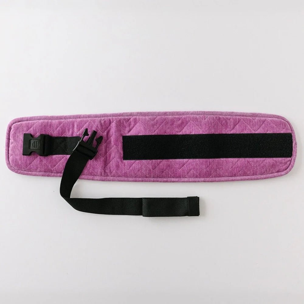 Baby and toddler waistband extender from Tushbaby, showing adjustable elastic band with clips for comfortable fit.