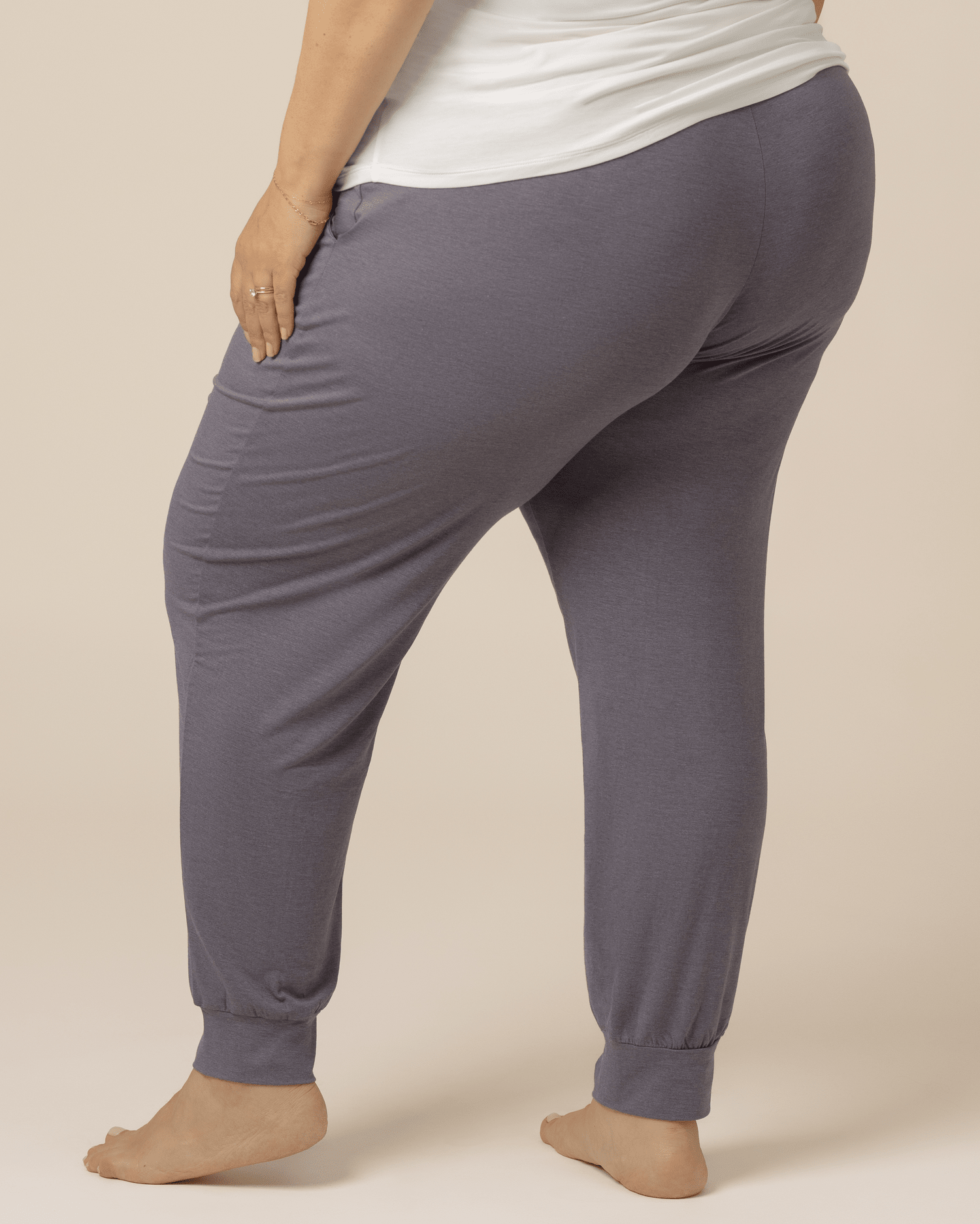 Heathered granite ultralight sleep and lounge joggers from Kindred Bravely, featuring a comfortable, relaxed fit for casual wear.