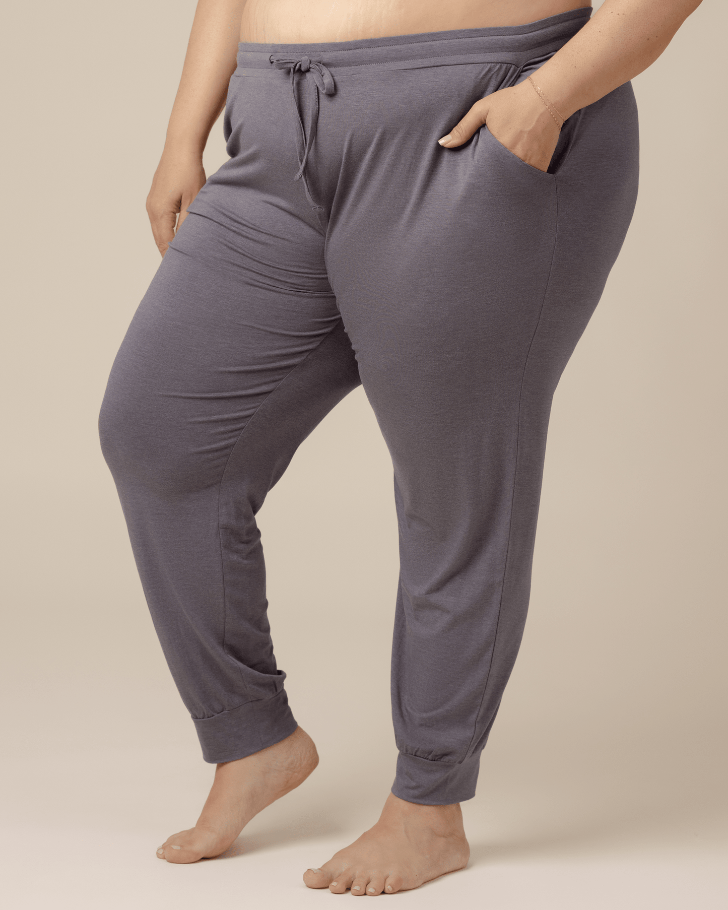 Kindred Bravely ultralight sleep and lounge jogger in heathered granite, featuring soft, comfortable fabric for relaxed wear.