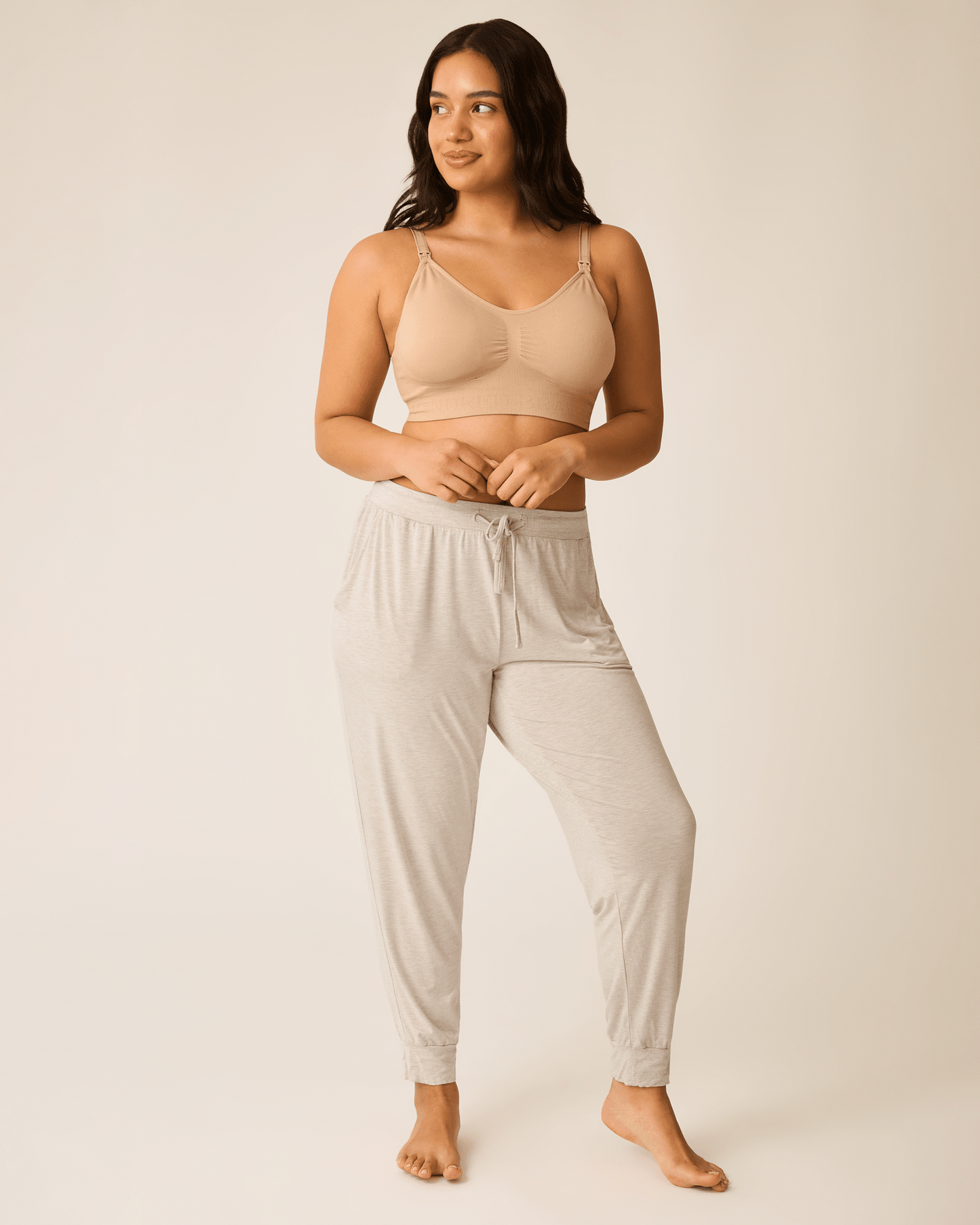 Oatmeal Heather ultralight sleep and lounge joggers by Kindred Bravely, soft and comfortable bottoms for relaxed wear.