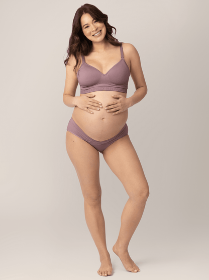 Assorted under-the-bump bikini underwear pack by Kindred Bravely featuring low-rise, comfortable maternity underwear.