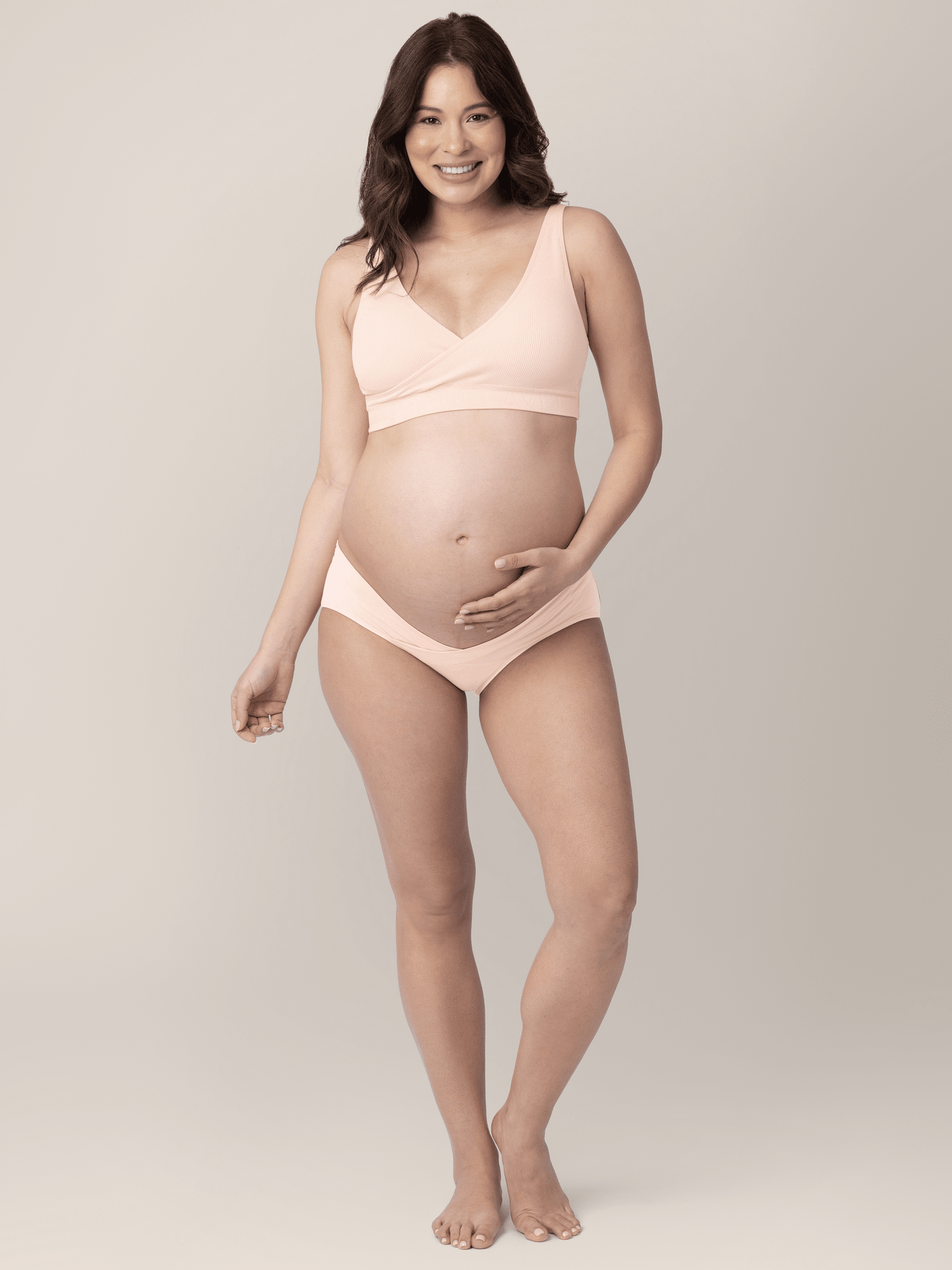 Assorted under-the-bump bikini underwear pack by Kindred Bravely, low-rise style with comfortable, stretchy fabric for maternity wear.