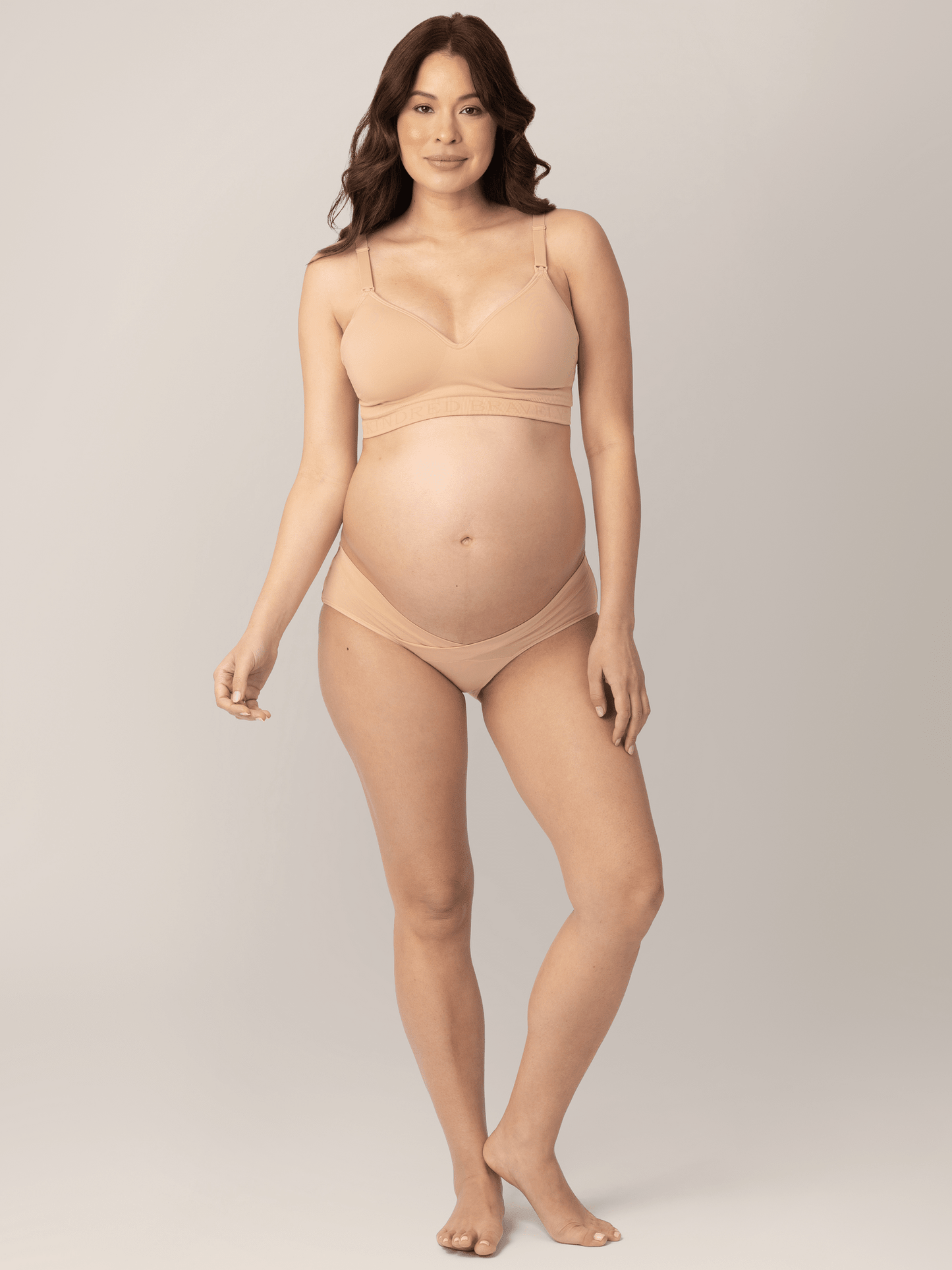 Set of neutrals under-the-bump bikini underwear pack by Kindred Bravely, featuring low-rise style and soft, comfortable fabric.
